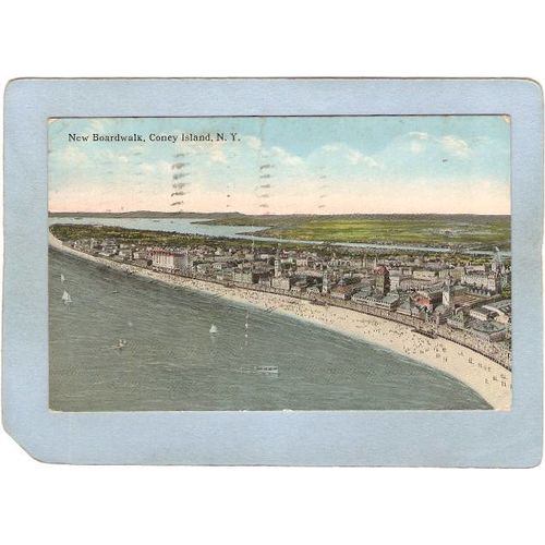 New York Coney Island Amusement Park Postcard New Coney Island Boardwalk t~355
