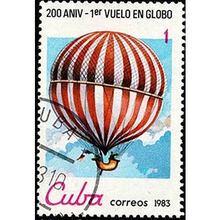 Cuba 1983 Balloons 1c Used Stamp.