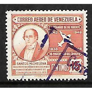 VENEZUELA 1949 SANTOS MICHELENA 15c ORANGE SG816 FINE USED