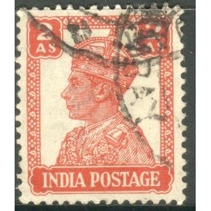 India 1940 - SG 270 - KGV1 2a orange - used 8