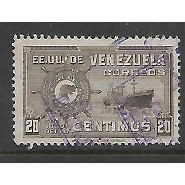 VENEZUELA 1948 COLOMBIA MERCHANT MARINE 20c SEPIA FREIGHTER SG 784 FINE USED#
