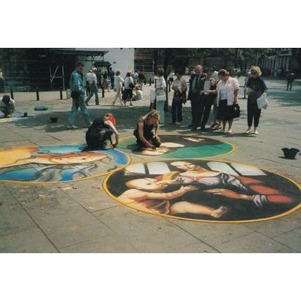 York Student Pavement Artist Street Painter s Rare Yorkshire Crafts Postcard