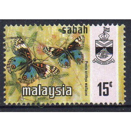 Malaysia 1971 - Sabah - Butterflies - Blue Pansy 15c Used