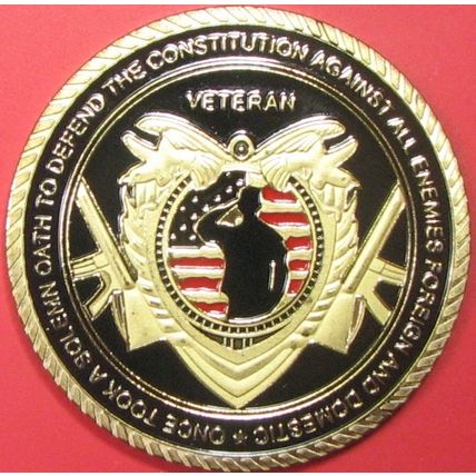 Military Veteran. Challenge Coin. Souvenir. 52a.