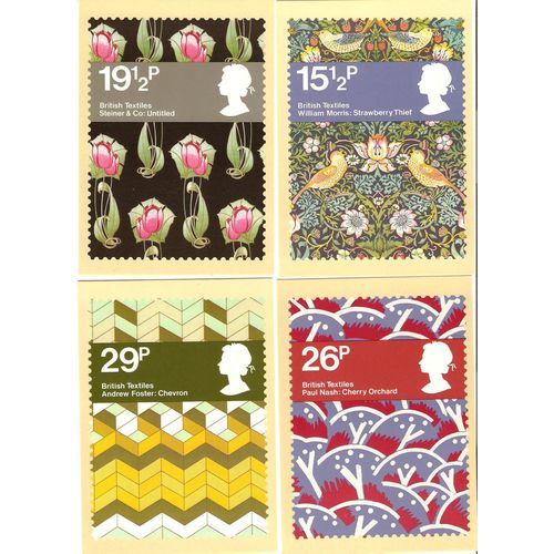 PHQ cards x 4 mint Textiles set