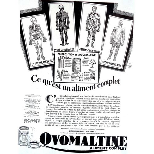 1930s Art Deco OVOMALTINE Food Original Advertisement print Ad Resto Decor Gift