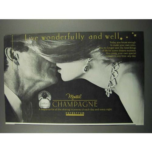 1983 Monteil Champagne Perfume Ad - Live Wonderfully