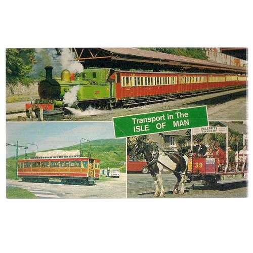 TRANSPORT IN THE ISLE OF MAN. multiview used vintage postcard =