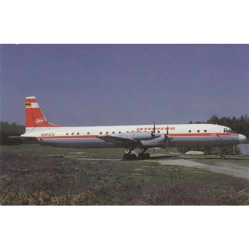 Interflug Ilyushin IL18V Civil Aircraft Postcard (A20229)