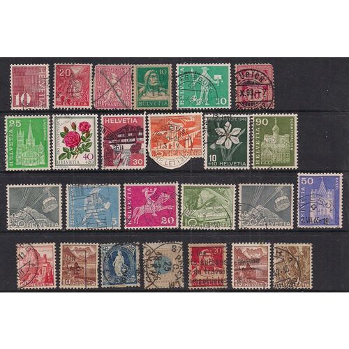 Switzerland Helvetia Selection of 25 used stamps ( A819 )