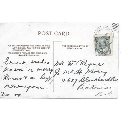 Port Essington, BC cancel 1909, RF C