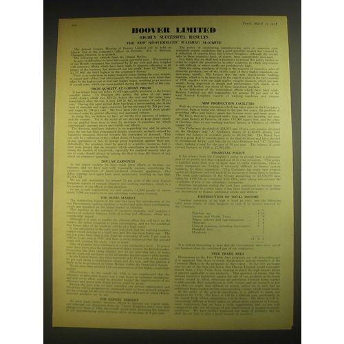 1958 Hoover Limited Ad - Hoover Limited highly successful results
