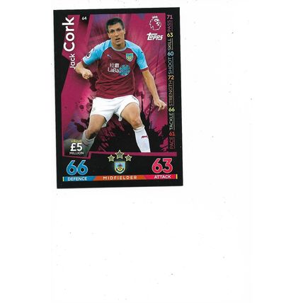 Match Attax 2018/19 64 Jack Cork Burnley