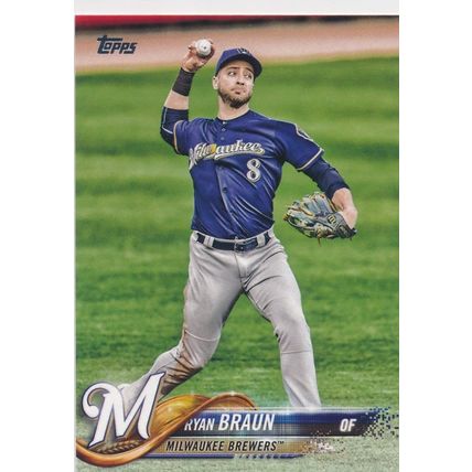 2018 Topps Baseball Base 180 Ryan Braun Milwaukee Brewers