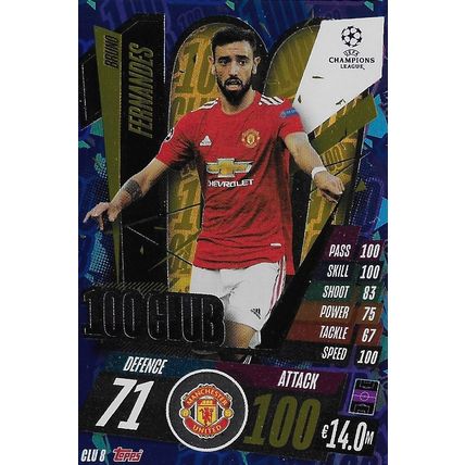 Match Attax UCL & UEL Extra 2020-21: 100 Club - Manchester United, Fernandes (Br