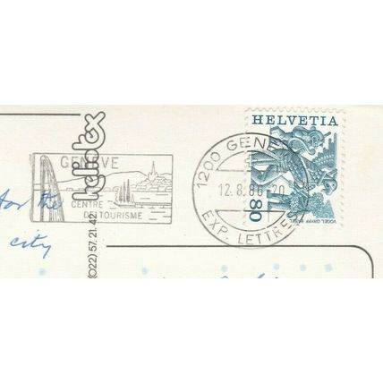 Switzerland Postal History Slogan Geneva Geneve 1986