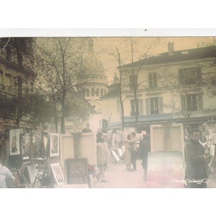 Place du Tertre Montmartre Paris France Postcard used corner crease