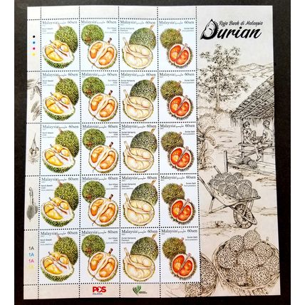 Malaysia King Of Fruits Durian 2021 Food Plant Agriculture Tree (sheetlet) MNH