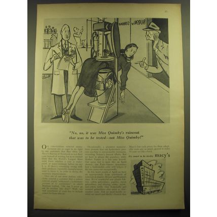 1947 Macy's Department Store Ad - No, No it was Miss Quimby's raincoat
