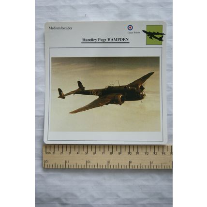Handley Page Hampden - GB - Medium Bomber - Collectors Club Card