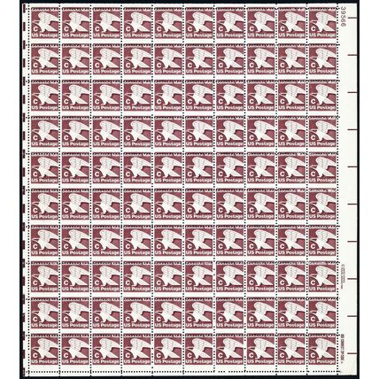 1946, MNH 20¢ Misperfed Sheet of 100 Stamps Freaky Error - Stuart Katz