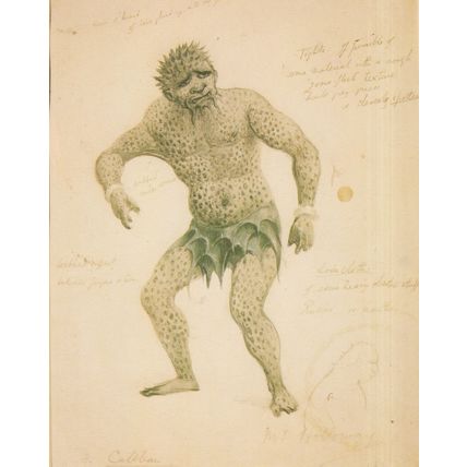 Caliban in The Tempest Shakespeare 1930s Play Costume Design Postcard