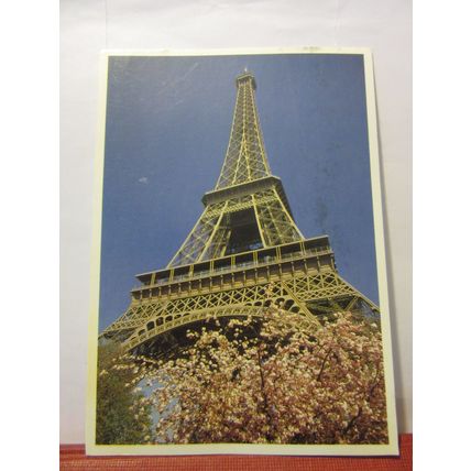 EIFFEL TOWER , PARIS, FRANCE used postcard 1992 postmark =
