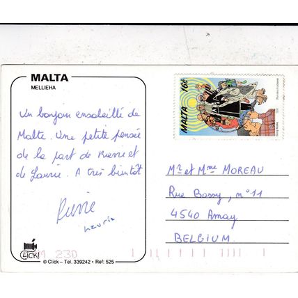 Mellieha Malta Postcard posted crease