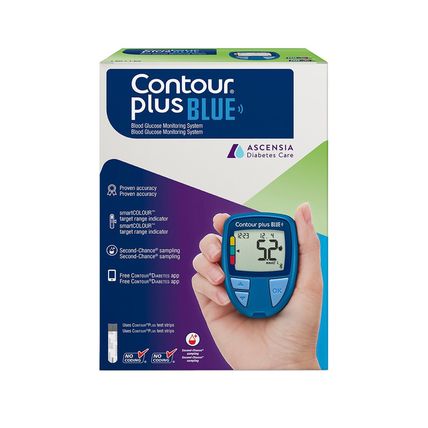 Contour Plus BLUE Blood Glucose Meter Monitoring System New