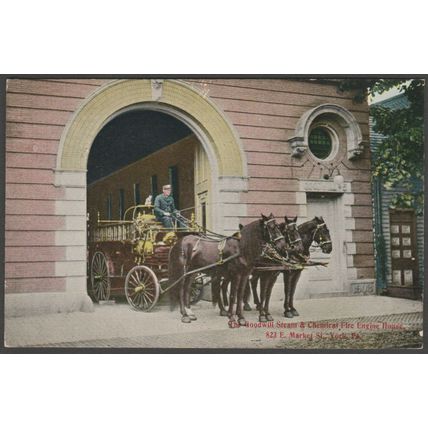 The Goodwill Steam & Chemical Fire Engine House, York PA, c.1910 - Postcard
