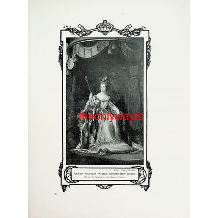 Queen Victoria In Her Coronation Robes, Book Illustration (Print), c1911