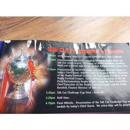 1998 Rugby League Challenge Cup Final, Ticket & newspaper – Sheffield vs Wigan