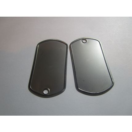 2 NEW Military Stainless Steel Blank Dog Tags Free Shipping