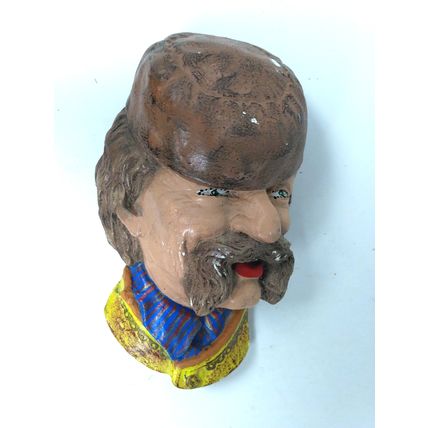 Montenegrin Man Chalkware Head Wall Plaque/ Bossons Type - Kurdish - FAST SHIP!