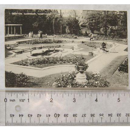 vintage postcard Worthing, Denton Gardens