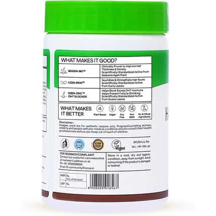 NEW! (60) OZiva Hair Vitamin HairFall Control w/ Biotin & DHT Blocker BB 11/2026