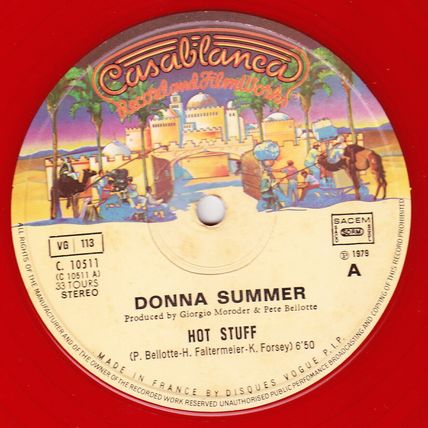 DONNA SUMMER - HOT STUFF, France, Casablanca, 12", Red Vinyl, C 10511, [1979]