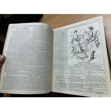 1904 PUNCH MAGAZINE BOUND VOLUMES HEAVY 2.9kg LEATHER ANTIQUE BOOK (P14)