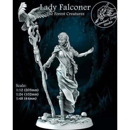 lady falconer 75mm highly detailed resin model resin model and base 3d printed