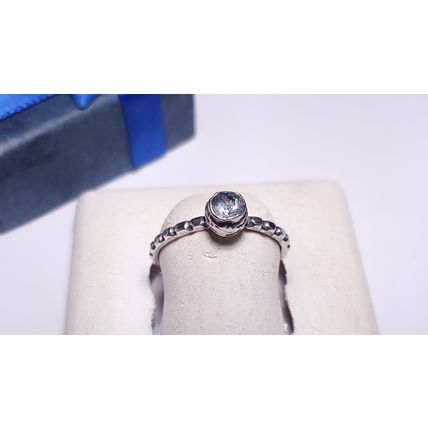 Estate 1/5ct Light Blue Topaz sculpted Bezel SterlingSilver gear shank Ring22167