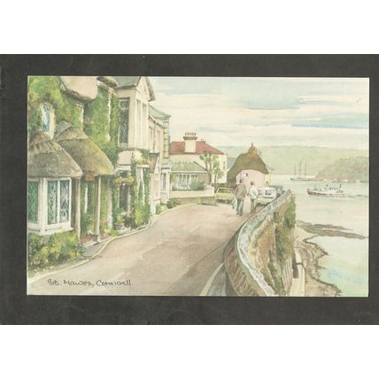 Postcard Cornwall St Mawes Watercolour by David Skipp