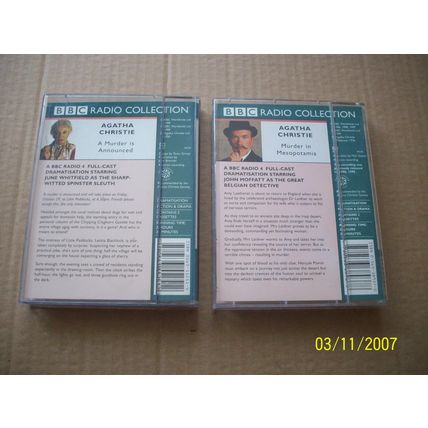 Agatha Christie-Murder in Mesopotamia & A Murder is Announced -Audio Cassettes