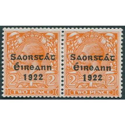 Ireland 1923 2d orange Die II Long '1' in '1922' SG70a unused