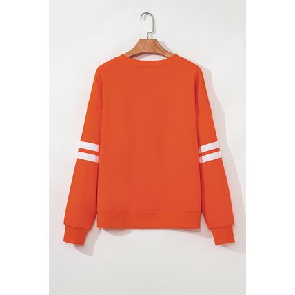 Orange PUMPKIN SPICE Graphic Varsity Casual Sweatshirt