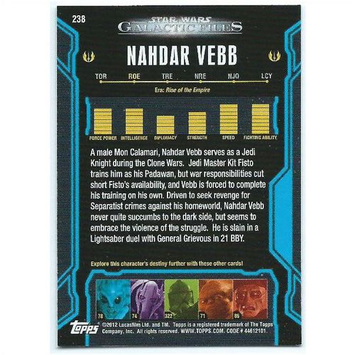 2012 Star Wars Galactic Files - #238 - Nahdar Vebb