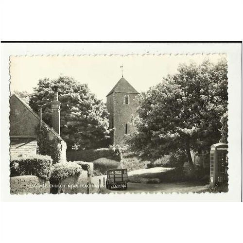 Sussex TELSCOMBE Church Postcard by Shoesmith & Etheridge (D/11386)