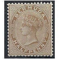 Bermuda 1880 SG19 1/2d Stone Wmk Crown CC Mounted Mint . ..