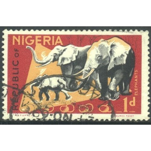 Nigeria 1965 - SG173 - 1d multi - Elephants - used