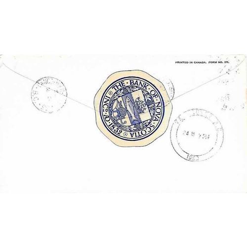 Vancouver, BC Registered Sub #33 cancel 1950