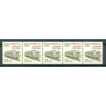 2265 21c Mail Car Fine MNH Dry Gum PNC 1/5 V0484
